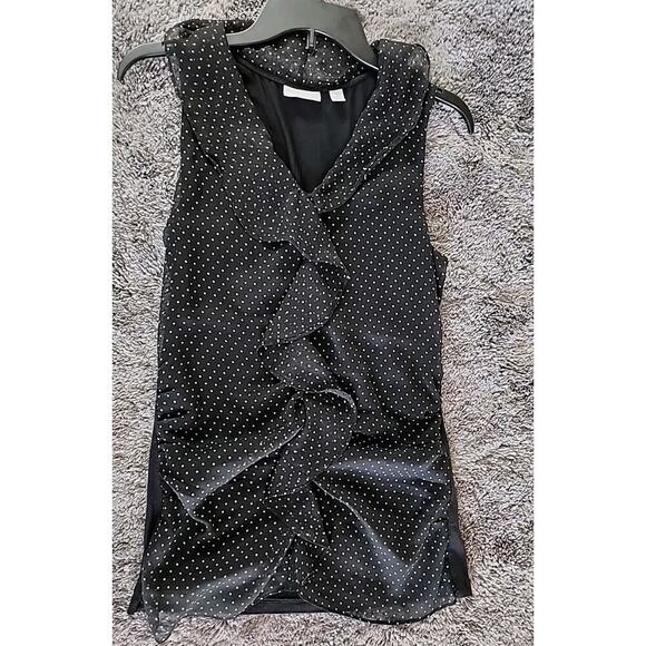 NEW YORK & COMPANY Size M Black White Squares Stretch Womens Formal Top Office - Picture 2 of 10